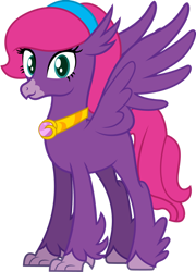 Size: 1024x1425 | Tagged: safe, artist:andrevus, imported from derpibooru, oc, oc only, oc:pinkmane, classical hippogriff, hippogriff, hippogriffied, jewelry, necklace, simple background, solo, species swap, transparent background