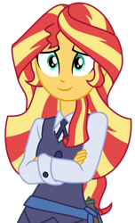 Size: 1024x1687 | Tagged: safe, artist:emeraldblast63, artist:namygaga, imported from derpibooru, sunset shimmer, equestria girls, clothes, clothes swap, cosplay, costume, crossover, gloves, halloween, holiday, little witch academia, motorcross, simple background, solo, transparent background