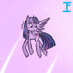 Size: 1000x1000 | Tagged: safe, artist:itzf1ker1, imported from derpibooru, twilight sparkle, alicorn, pony, unicorn, solo, twilight sparkle (alicorn)