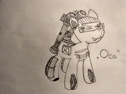 Size: 4160x3120 | Tagged: safe, imported from derpibooru, oc, oc only, pony, artillery, ponified, solo, traditional art