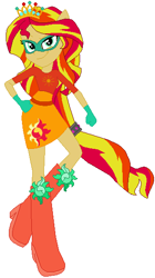 Size: 316x564 | Tagged: safe, artist:selenaede, artist:user15432, imported from derpibooru, sunset shimmer, human, equestria girls, base used, boots, clothes, crown, cutie mark, cutie mark on clothes, dress, element of empathy, element of forgiveness, gloves, hand on hip, high heel boots, high heels, jewelry, mask, masked shimmer, motorcross, multicolored hair, orange dress, ponied up, rainbow hair, rainbow power, rainbow power-ified, red shoes, regalia, shoes, solo, superhero, superhero costume