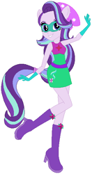 Size: 312x591 | Tagged: safe, artist:prettycelestia, artist:selenaede, artist:user15432, imported from derpibooru, starlight glimmer, human, equestria girls, base used, boots, clothes, cutie mark, cutie mark on clothes, dress, element of justice, gloves, hat, high heel boots, high heels, mask, multicolored hair, ponied up, purple dress, purple shoes, rainbow hair, rainbow power, rainbow power-ified, shoes, simple background, solo, superhero, superhero costume, white background