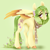 Size: 1434x1427 | Tagged: safe, artist:pastelperyton, artist:physisinwonderland, imported from derpibooru, fluttershy, pegasus, pony, clothes, female, flower, flower in hair, gradient background, green background, mare, redesign, scarf, simple background, solo