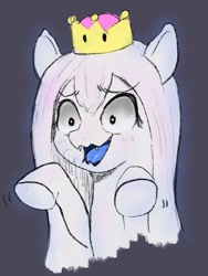 Size: 693x924 | Tagged: safe, artist:nullpotower, imported from derpibooru, ghost, ghost pony, pony, booette, fangs, ponified, solo, super crown