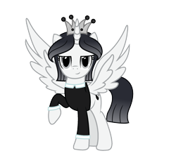 Size: 2037x1837 | Tagged: safe, artist:darbypop1, imported from derpibooru, oc, oc only, oc:friday the 13th, alicorn, pony, alicornified, crown, female, jewelry, mare, race swap, regalia, simple background, solo, transparent background