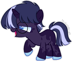 Size: 1404x1192 | Tagged: safe, artist:kurosawakuro, imported from derpibooru, oc, oc only, pony, unicorn, base used, colt, glasses, male, offspring, parent:comet tail, parent:twilight sparkle, parents:cometlight, simple background, solo, transparent background