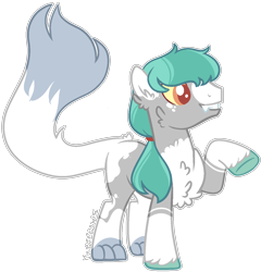 Size: 1212x1264 | Tagged: safe, artist:kurosawakuro, imported from derpibooru, oc, oc only, hybrid, base used, magical gay spawn, male, offspring, parent:discord, parent:thunderlane, simple background, solo, transparent background