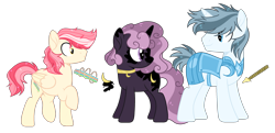 Size: 3077x1495 | Tagged: safe, artist:rose-moonlightowo, imported from derpibooru, oc, oc only, pegasus, pony, unicorn, armor, female, magical lesbian spawn, male, mare, offspring, parent:pinkie pie, parent:princess celestia, parent:princess luna, parent:rainbow dash, parents:dashlestia, parents:lunapie, parents:shiningdash, simple background, stallion, transparent background