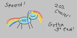 Size: 1360x674 | Tagged: safe, artist:twilyisbestpone, derpibooru exclusive, imported from derpibooru, rainbow dash, pegasus, pony, female, gotta go fast, gray background, intentional spelling error, intentionally bad, mare, simple background, smiling, solo, stick pony, stylistic suck, wat