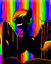 Size: 2593x3241 | Tagged: safe, artist:mixdaponies, imported from derpibooru, rainbow dash, scootaloo, fanfic:rainbow factory, abstract, fanfic art, liquid rainbow, rainbow, spectra