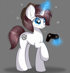 Size: 3911x4092 | Tagged: safe, artist:janelearts, imported from derpibooru, oc, oc only, pony, unicorn, controller, high res, joystick, magic, male, solo, stallion