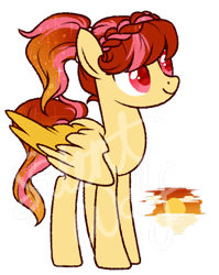 Size: 830x1044 | Tagged: safe, artist:silentwolf-oficial, imported from derpibooru, oc, oc only, pegasus, pony, braid, female, mare, pegasus oc, signature, simple background, smiling, solo, transparent background, two toned wings, watermark, wings