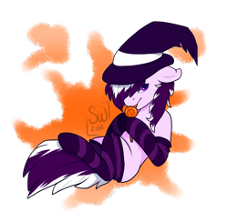 Size: 1111x1034 | Tagged: safe, artist:silentwolf-oficial, imported from derpibooru, oc, oc only, earth pony, pony, clothes, earth pony oc, hat, licking, signature, simple background, socks, solo, striped socks, tongue out, transparent background, witch hat