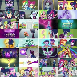 Size: 1080x1080 | Tagged: safe, artist:jericollage70, edit, edited screencap, imported from derpibooru, screencap, applejack, fluttershy, indigo zap, lemon zest, pinkie pie, princess cadance, princess celestia, princess luna, principal abacus cinch, rainbow dash, rarity, sci-twi, sour sweet, spike, spike the regular dog, sugarcoat, sunny flare, sunset shimmer, twilight sparkle, dog, human, acadeca, equestria girls, friendship games, brooch, chs rally song, clothes, crystal prep academy uniform, cutie mark accessory, cutie mark brooch, dean cadance, gloves, helmet, humane five, humane seven, humane six, jewelry, magic capture device, midnight sparkle, motorcross, ponied up, principal celestia, right there in front of me, school uniform, shadow five, spike the dog, twolight, unleash the magic, vice principal luna