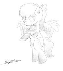 Size: 1500x1700 | Tagged: safe, artist:imicywind, imported from derpibooru, oc, oc only, oc:icy wind, pony, clothes, shirt, sketch, solo