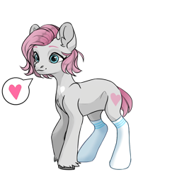 Size: 1024x1024 | Tagged: safe, artist:hippykat13, snuzzle, earth pony, pony, body marking, character creator, clothes, dress up game, game, heart, short hair, short mane, short tail, socks, solo