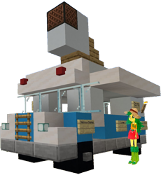 Size: 1112x1208 | Tagged: safe, artist:topsangtheman, sweet leaf, equestria girls, ice cream truck, minecraft, simple background, solo, traditional art, transparent background