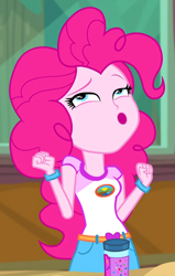 Size: 534x839 | Tagged: safe, imported from derpibooru, screencap, pinkie pie, equestria girls, legend of everfree, legend of everfree - bloopers, cropped, female, solo