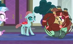 Size: 1169x715 | Tagged: safe, imported from derpibooru, screencap, ocellus, silverstream, yona, changedling, changeling, hippogriff, yak, school daze