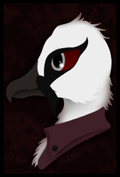 Size: 1080x1600 | Tagged: safe, artist:tiviyl, artist:tiviyl scratch, imported from derpibooru, oc, oc only, griffon, bust, griffon oc, iron cross, portrait, side view, solo