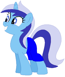 Size: 340x402 | Tagged: safe, artist:hubfanlover678, imported from derpibooru, minuette, pony, unicorn, clothes, panties, pants, partial nudity, shorts, simple background, solo, topless, underwear, white background