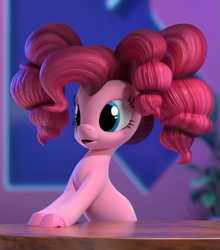 Size: 607x691 | Tagged: safe, imported from derpibooru, screencap, pinkie pie, pony, hello pinkie pie, alternate hairstyle, cropped, cute, female, solo