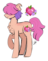 Size: 985x1249 | Tagged: safe, artist:gallantserver, imported from derpibooru, oc, oc only, oc:passiflora apple, earth pony, pony, adopted offspring, hair over eyes, male, parent:big macintosh, simple background, solo, stallion, transparent background