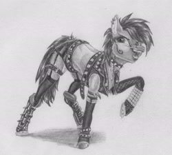 Size: 2741x2464 | Tagged: safe, artist:joestick, imported from derpibooru, oc, earth pony, pony, accessories, accessory, boots, clothes, earth pony oc, female, mare, monochrome, shoes, traditional art