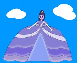 Size: 2057x1669 | Tagged: safe, artist:recommender440, imported from derpibooru, twilight sparkle, equestria girls, the last problem, clothes, coronation dress, dress, equestria girls-ified, gown, impossibly large dress, parachute dress, paraskirt, request, second coronation dress, solo