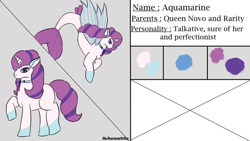 Size: 1280x720 | Tagged: safe, artist:schumette14, imported from derpibooru, oc, oc only, oc:aquamarine, pony, seapony (g4), unicorn, hybrid oc, interspecies offspring, magical lesbian spawn, offspring, parent:queen novo, parent:rarity, parents:novity, parents:rarinovo