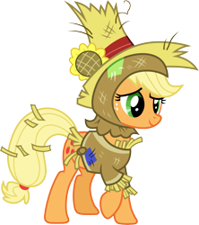 Size: 3000x3381 | Tagged: safe, artist:cloudy glow, artist:cloudyglow, imported from derpibooru, applejack, pony, luna eclipsed, .ai available, scarecrow, simple background, solo, transparent background, vector