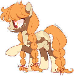 Size: 2176x2239 | Tagged: safe, artist:kurosawakuro, imported from derpibooru, oc, oc only, pony, base used, female, mare, offspring, parent:applejack, parent:trouble shoes, parents:troublejack, simple background, solo, transparent background