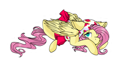 Size: 1024x583 | Tagged: safe, artist:different15, imported from derpibooru, fluttershy, pegasus, pony, clothes, cute, dress, ear fluff, female, floppy ears, folded wings, hoodie, looking at you, looking up, lying down, mare, outline, prone, shyabetes, simple background, solo, three quarter view, transparent background, white outline, wings