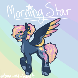 Size: 2000x2000 | Tagged: safe, artist:haru.why, imported from derpibooru, oc, oc only, oc:morning star, pegasus, pony, abstract background, glasses, pegasus oc, solo, wings