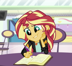 Size: 1168x1074 | Tagged: safe, imported from derpibooru, screencap, sunset shimmer, equestria girls, mirror magic, spoiler:eqg specials, book, cropped, solo