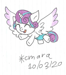 Size: 821x927 | Tagged: safe, artist:cmara, imported from derpibooru, princess flurry heart, alicorn, pony, baby, baby pony, cute, diaper, eyes closed, female, flurrybetes, flying, open mouth, simple background, solo, traditional art, white background