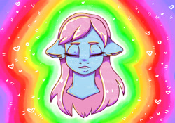 Size: 5905x4133 | Tagged: safe, artist:livzkat, imported from derpibooru, oc, oc only, oc:dipper, pegasus, pony, bust, colors, colours, female, heart, mare, my little pony, neon, portrait, rainbow, solo, trippy