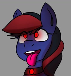Size: 1080x1154 | Tagged: safe, artist:askhypnoswirl, oc, oc:mistic spirit, pegasus, aheago, collar, glowing eyes, hypnosis, open mouth, tongue out