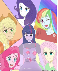 Size: 485x597 | Tagged: safe, applejack, rainbow dash, human, appledash, equistriagirls, female, humanized, lesbian, mlp fim's tenth anniversary., mlpfim, mylittlepony10years, shipping