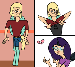 Size: 1123x1000 | Tagged: safe, artist:lazerblues, imported from derpibooru, oc, oc:gale, oc:mal, satyr, clone high, glasses, heartbreak, offspring, parent:oc:nyx, parent:zephyr breeze