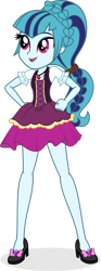 Size: 1280x3445 | Tagged: safe, artist:punzil504, imported from derpibooru, sonata dusk, equestria girls, alternate hairstyle, clothes, cutie mark, cutie mark on clothes, dirndl, dress, legs, simple background, solo, transparent background