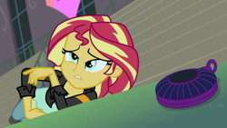 Size: 1920x1080 | Tagged: safe, imported from derpibooru, screencap, sunset shimmer, equestria girls, friendship games, friendship games bloopers, magic capture device, solo