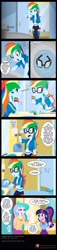 Size: 900x3980 | Tagged: safe, artist:niban-destikim, imported from derpibooru, princess celestia, rainbow dash, sci-twi, twilight sparkle, equestria girls, bathroom, bathroom stall, brooch, canterlot high, comic, comic strip, commission, cutie mark accessory, cutie mark brooch, d'oh, d'oh!, delighted, dialogue, epilogue in the description, funny, glasses, grin, gross, henry kissinger, implied pooping, jewelry, mirror, moments before disaster, nervous, nervous grin, principal celestia, pythagorean theorem, simpsons did it, smiling, speech bubble, toilet, word balloon