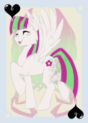 Size: 744x1038 | Tagged: safe, artist:bluekite-falls, artist:sky-railroad, imported from derpibooru, blossomforth, oc, oc only, pegasus, pony, adoraforth, cute, pegasus oc, prance card game, solo, wings