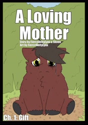 Size: 2480x3508 | Tagged: safe, artist:fiercedeitylynx, imported from derpibooru, oc, oc:plum, fluffy pony, comic:a loving mother, cover art, feral fluffy pony, sadbox, tears of sadness, teary eyes