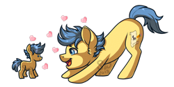 Size: 936x473 | Tagged: safe, artist:silentwolf-oficial, imported from derpibooru, oc, oc only, earth pony, pony, earth pony oc, heart, open mouth, plushie, signature, simple background, smiling, transparent background, watermark