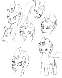 Size: 500x623 | Tagged: safe, artist:emilou1985, imported from derpibooru, tempest shadow, pony, monochrome, sketch, solo