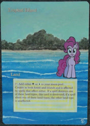 Size: 1041x1461 | Tagged: artist needed, safe, imported from derpibooru, pinkie pie, crossover, custom, customized toy, irl, island, magic the gathering, photo, toy