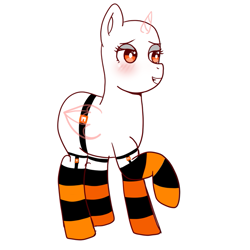 Size: 667x667 | Tagged: safe, artist:yumomochan, imported from derpibooru, pony, auction, clothes, commission, halloween, holiday, open ych, simple background, sketch, socks, solo, striped socks, white background, ych sketch, your character here