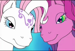 Size: 720x486 | Tagged: safe, imported from derpibooru, screencap, skywishes, star catcher, earth pony, pegasus, pony, dancing in the clouds, animated, bedroom eyes, female, g3, mare, out of context